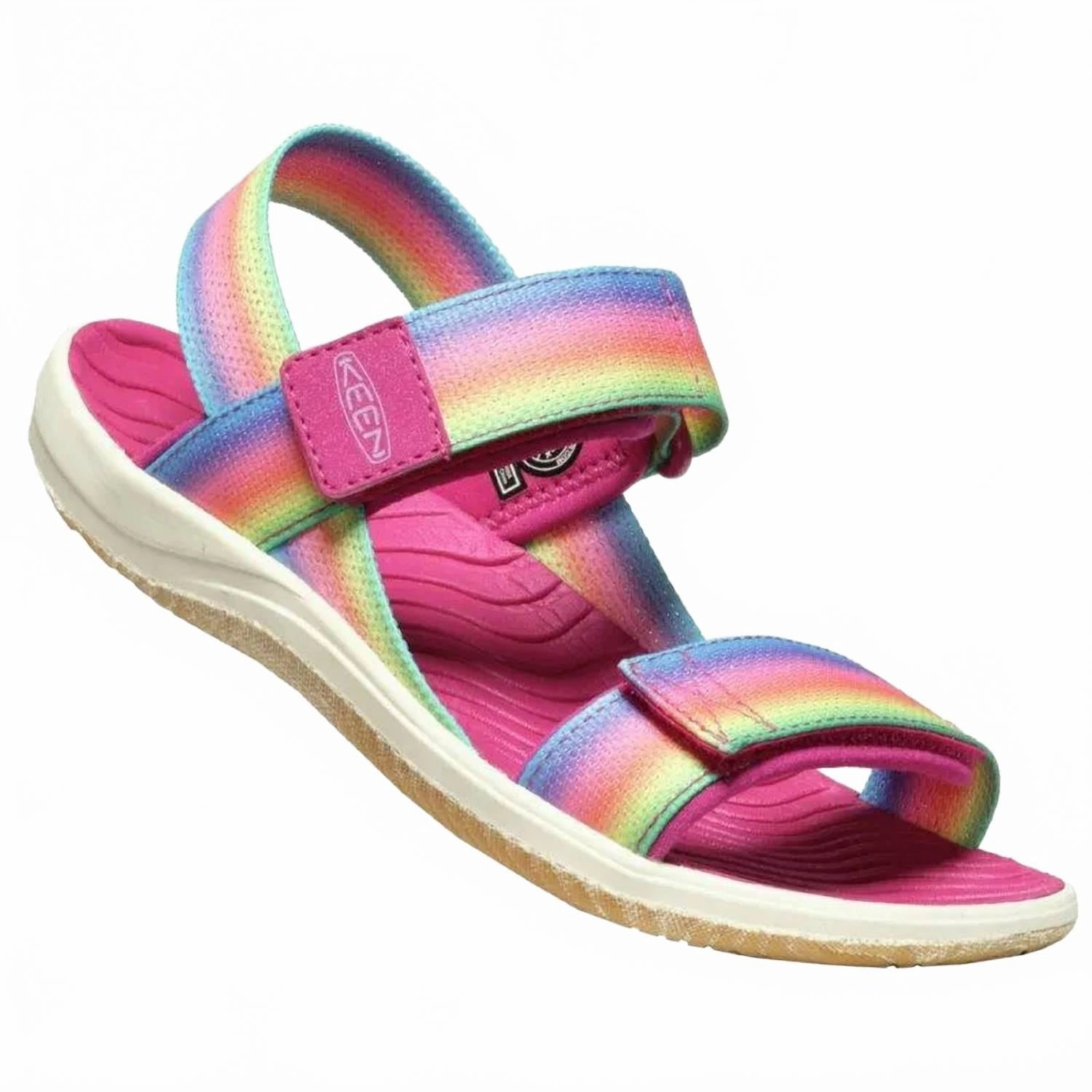 Kid's Elle Backstrap Sandals In Rainbow-Fuchsia Resort Mood Adjustable Walking Shoes