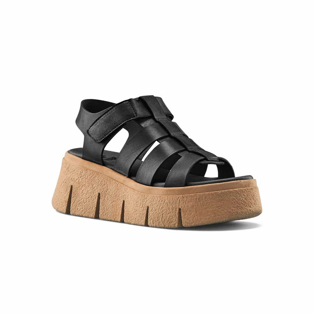 Comfort Walking Cougar - Women's Antony Luxmotion Leather Wedge Sandals (ANTONY-BLK)