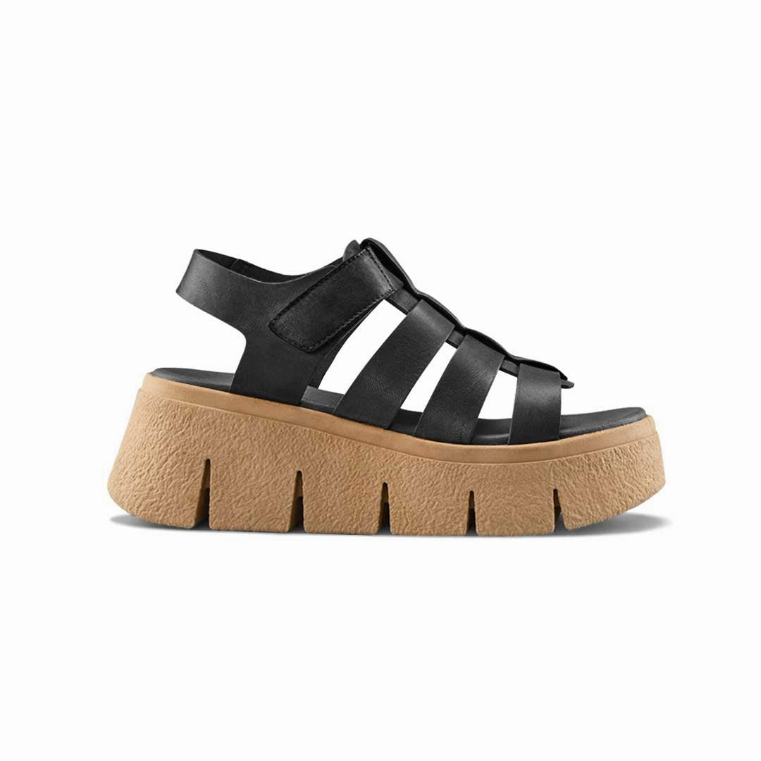 All-Purpose Comfort Cougar - Women's Antony Luxmotion Leather Wedge Sandals (ANTONY-BLK)