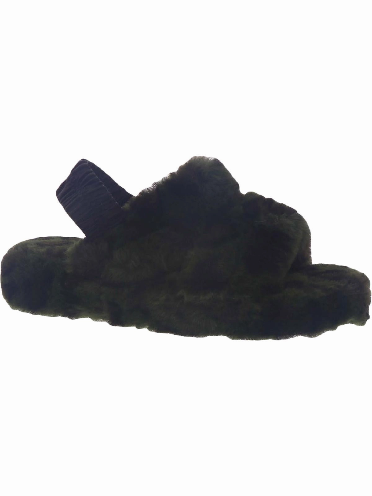 Easy Poolside Wear Shayla Womens Faux Fur Slingback Slingback Slippers