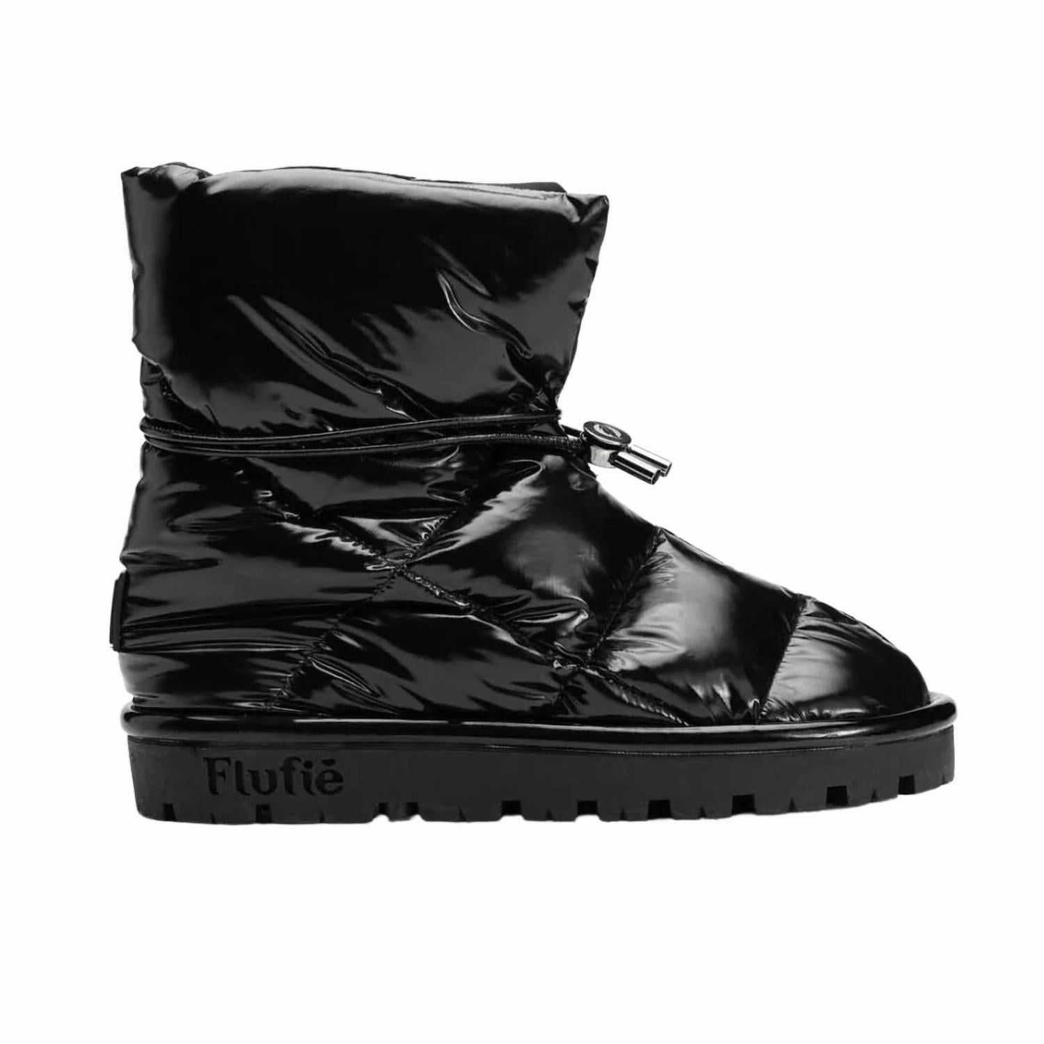 Shiny Pillow Boot In Jet Black Waterproof Mountain Hike Removable