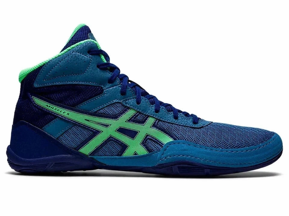 Asics Matflex 6 1081A021-404 Sneakers Men's   Blue Wrestling Shoes GBNC1255 Reinforced heel running with a mid - top design