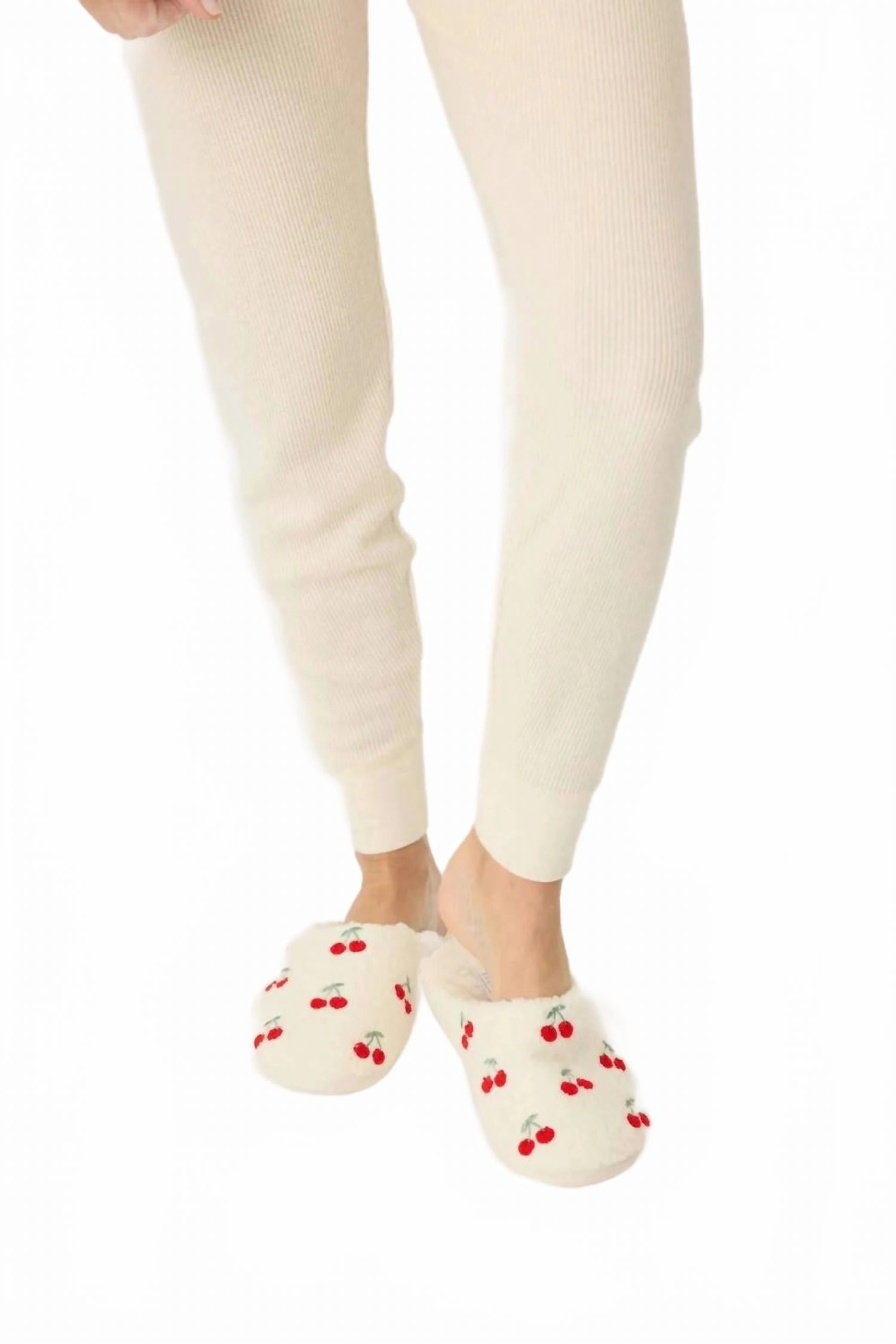 Cozy Walk Comfortable Step Women's Cherry Fun Slippers In Ivory