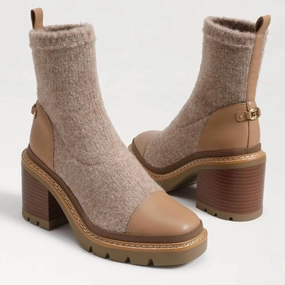 Rozanna Knit Bootie In Luxe Tan Stud Look Cushioned Step Work Commute