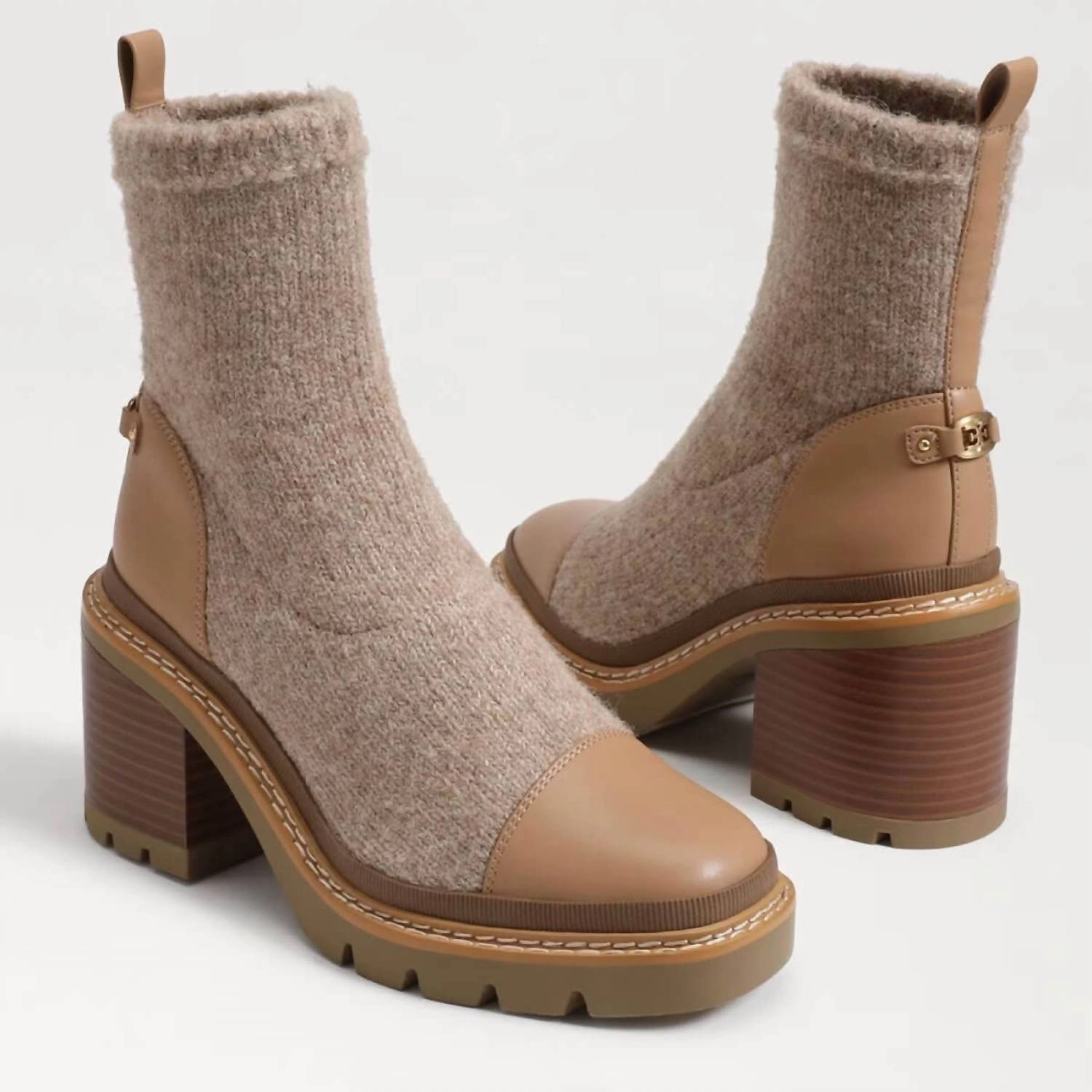 Breathable Lining Rozanna Knit Bootie In Luxe Tan