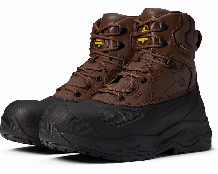Zip Up ACE Mammoth IV 72105 Men's US 9 Brown Leather Comp Safety Toe Work Boots ZPO3736