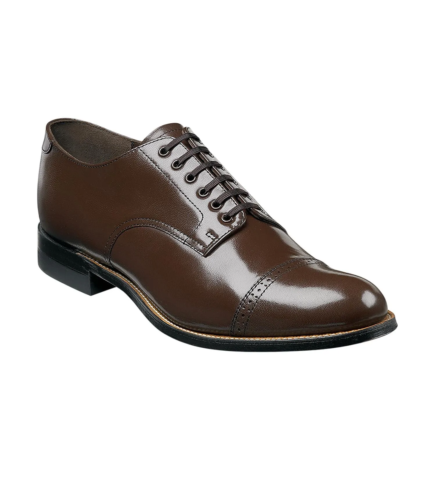 Men's Madison Cap Toe Oxford Shoes In Brown Brogue Oxfords