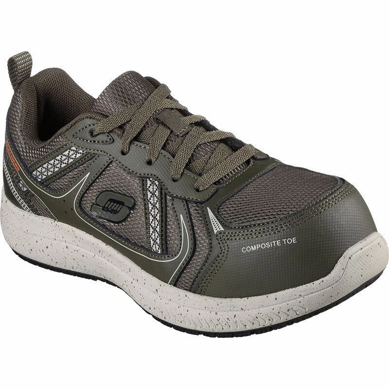 Skechers Work Summits SR-Jaily 108077-DKGR Womens 8 Green Comp Toe Shoes ZPO3274 Marathon pool shoes