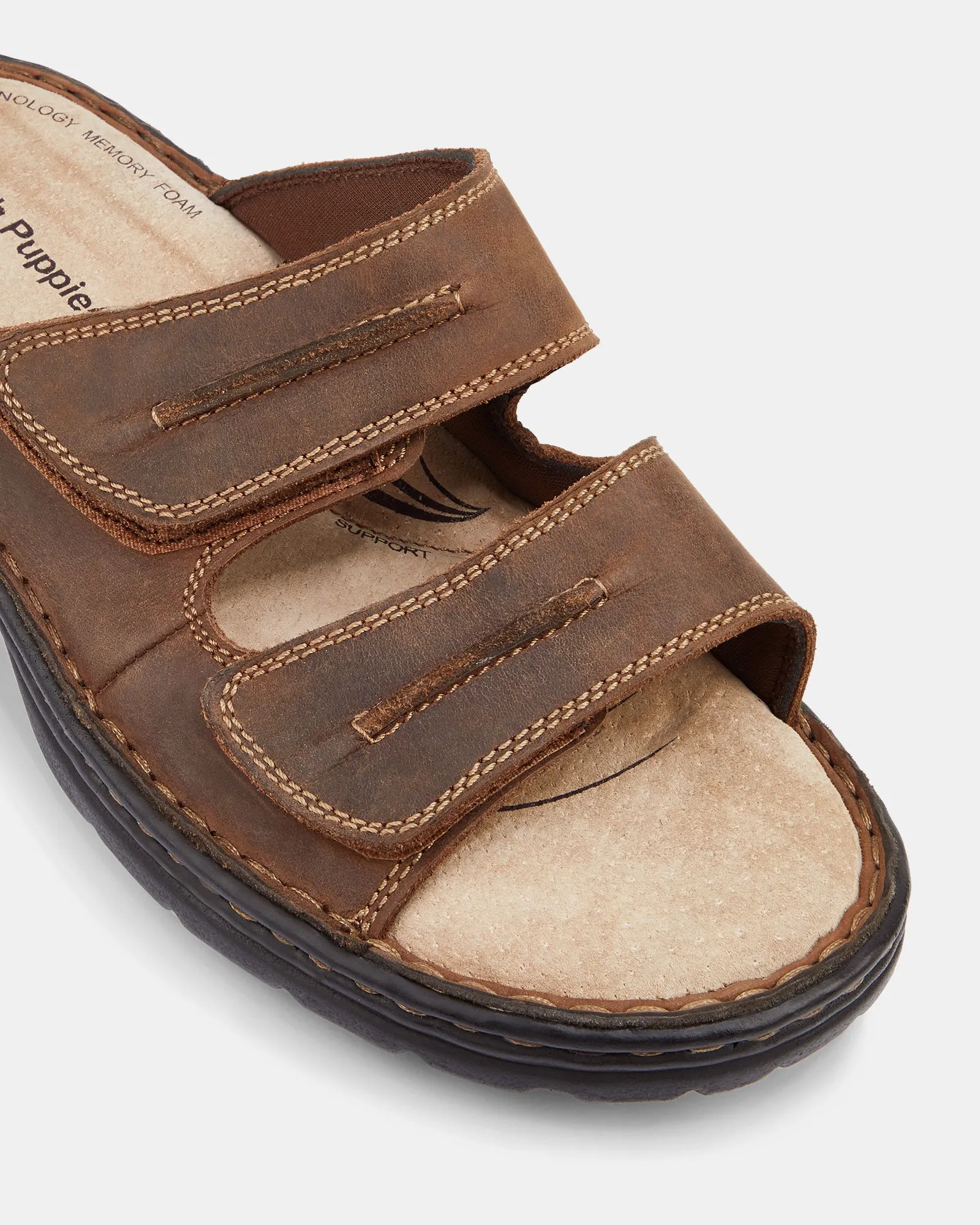 Supportive Travel Shoes. Total Ease Slider Brown