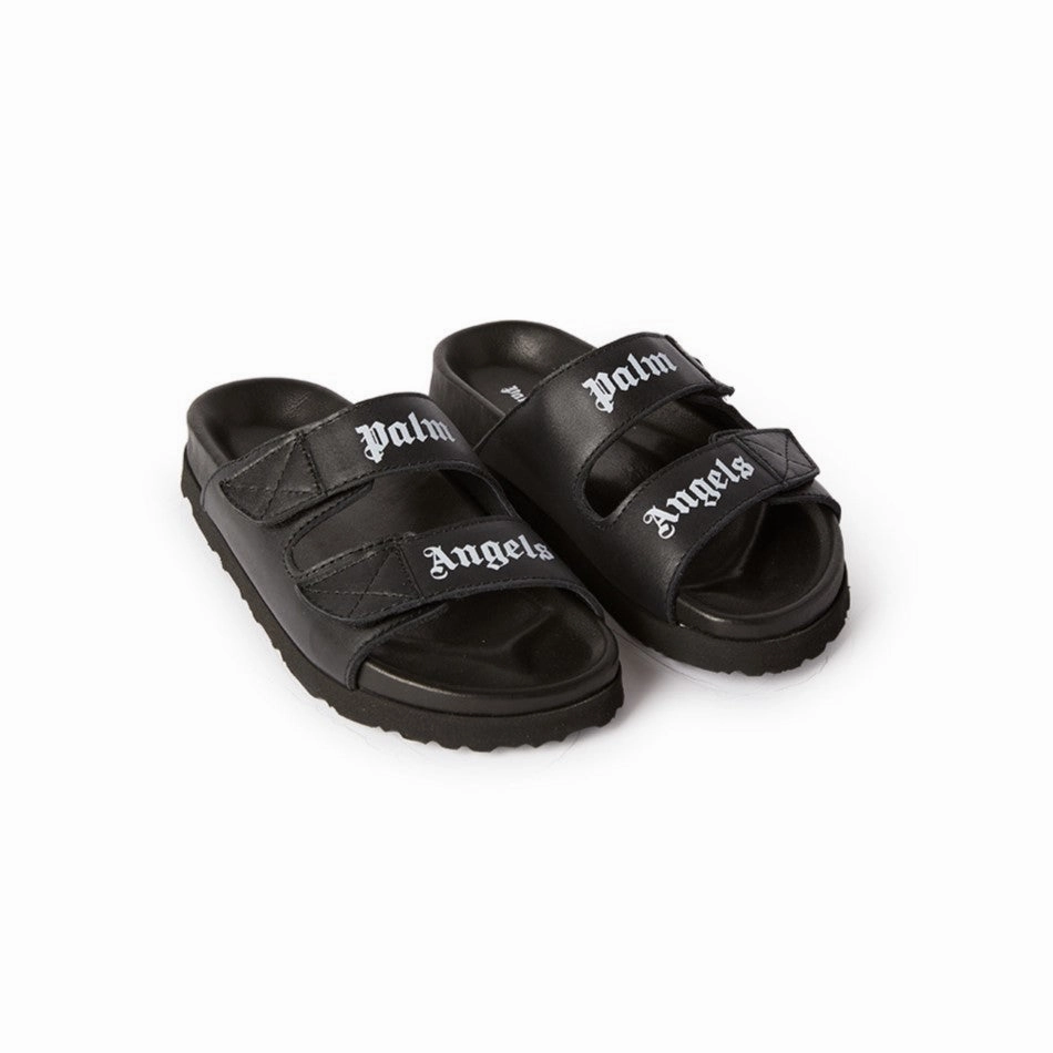 Black Print Double Strap Sandals Cold Jog