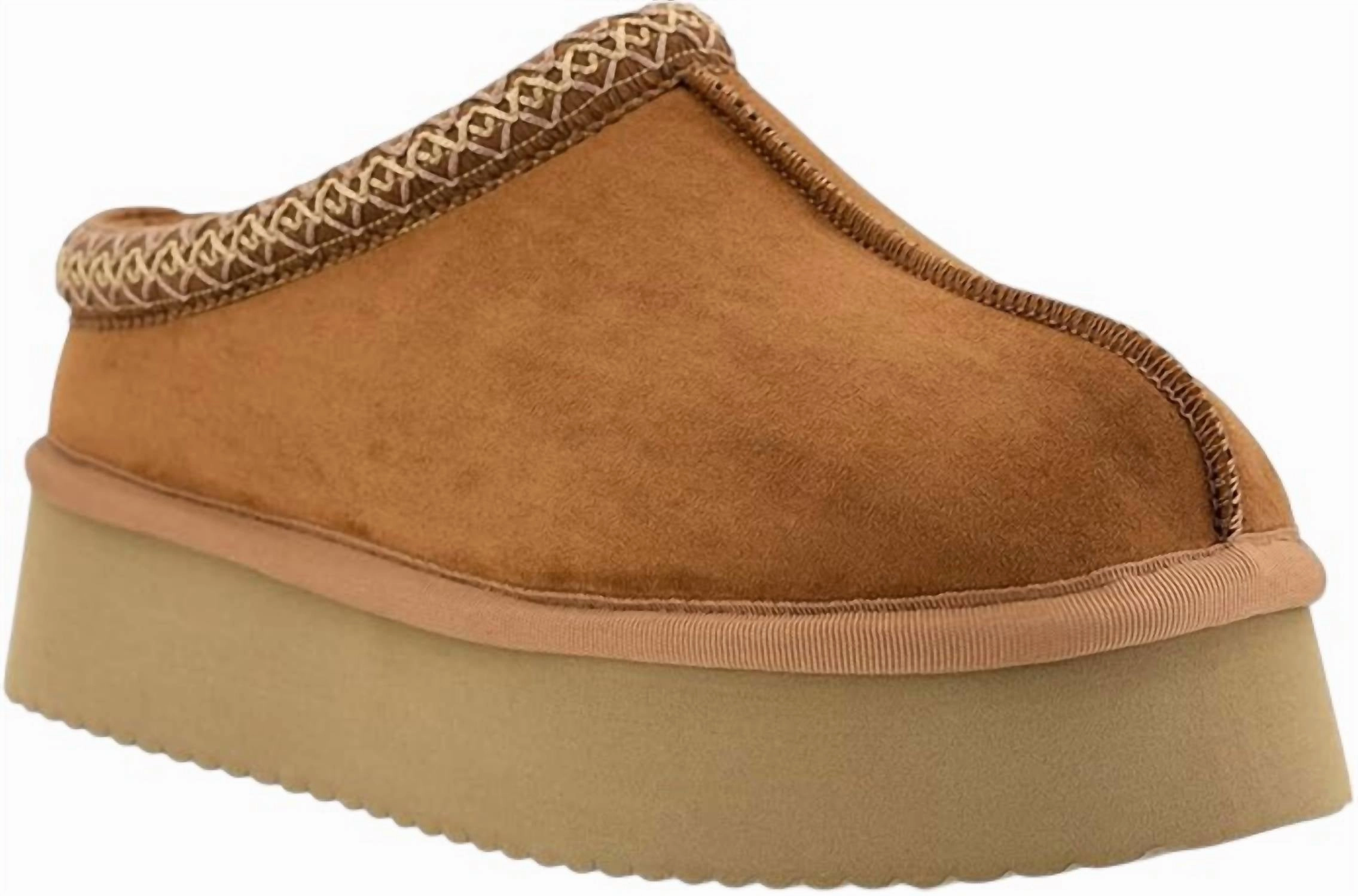 Women's Pillow Talk Shoes In Brown Faux Suede Premium Material