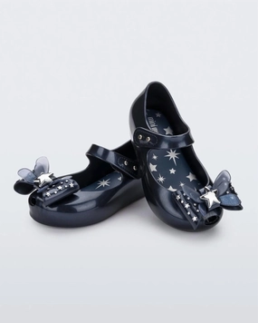 Secure fit Double Stitch Girls' Ultragirl Star Ballet Flat In Metallic Blue