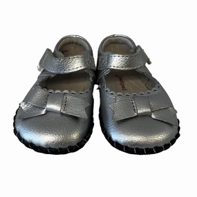 Slip Grip Pediped Girls Silver Shoes