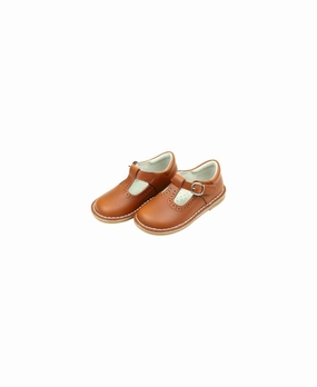 Girl's Frances T-Strap Mary Jane Shoes In Chestnut Rich Feel