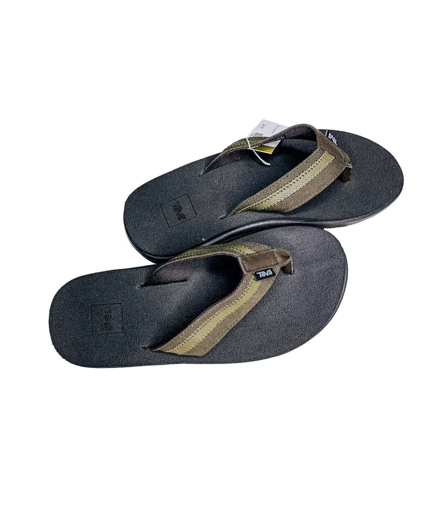 Men's Voya Canvas Flip Flop In Dark Olive Long Step