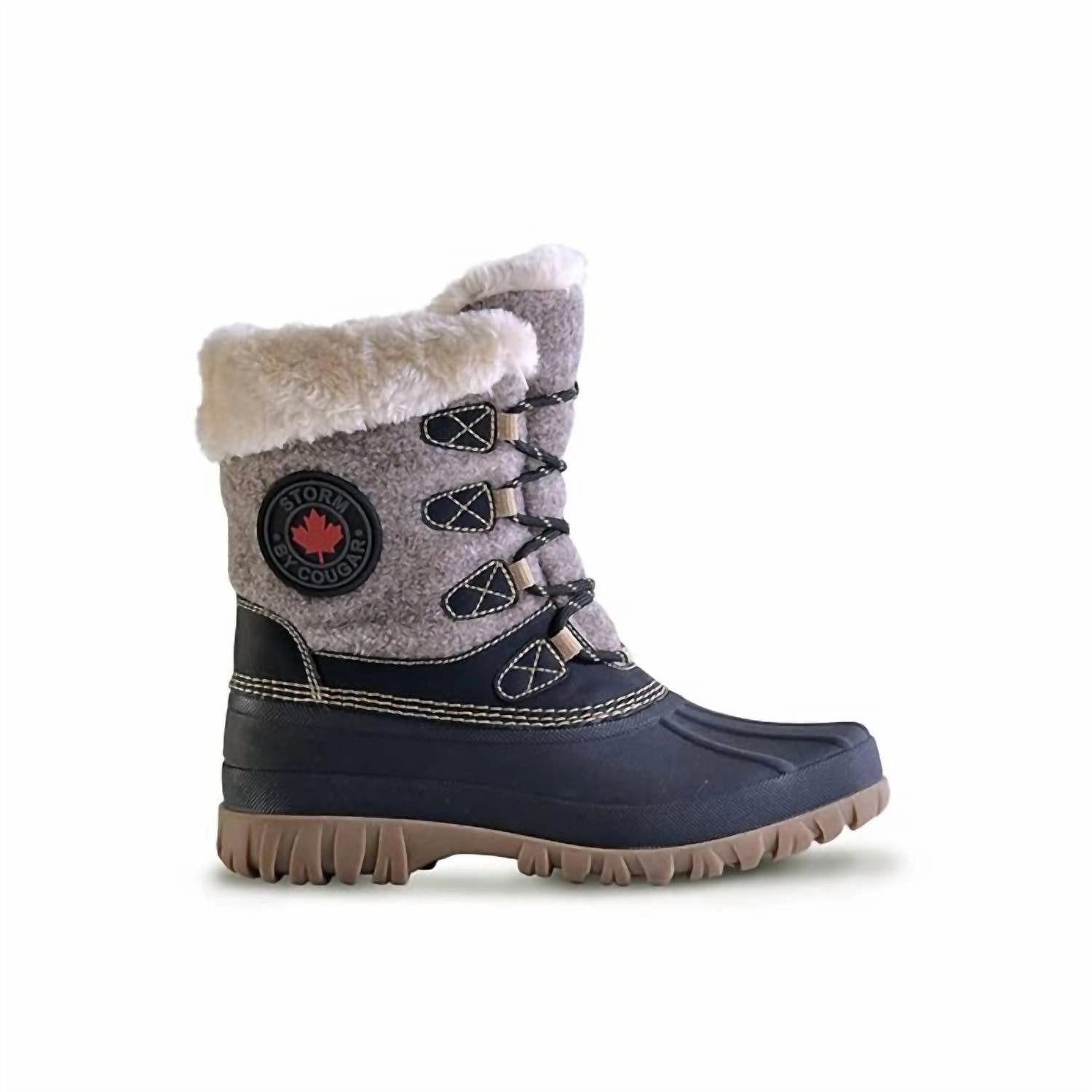 Women's Cozy Winter Boot In Black Taupe Relaxed Fit