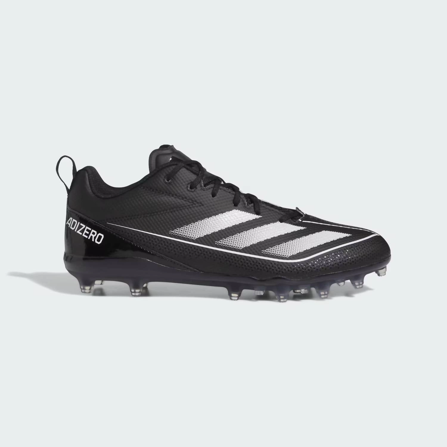Metallic accents rowing shoes Men's Adizero Electric.2 Soccer Shoe In Black/white/black