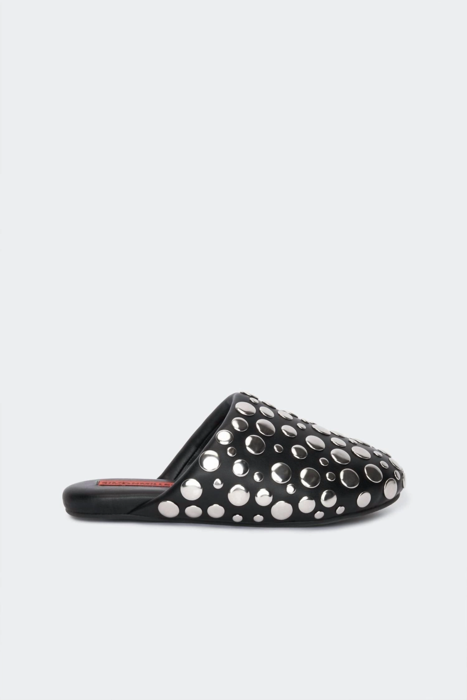 Lightweight Upper Women's Studded Bubble Slipper Shoe In Black/silver