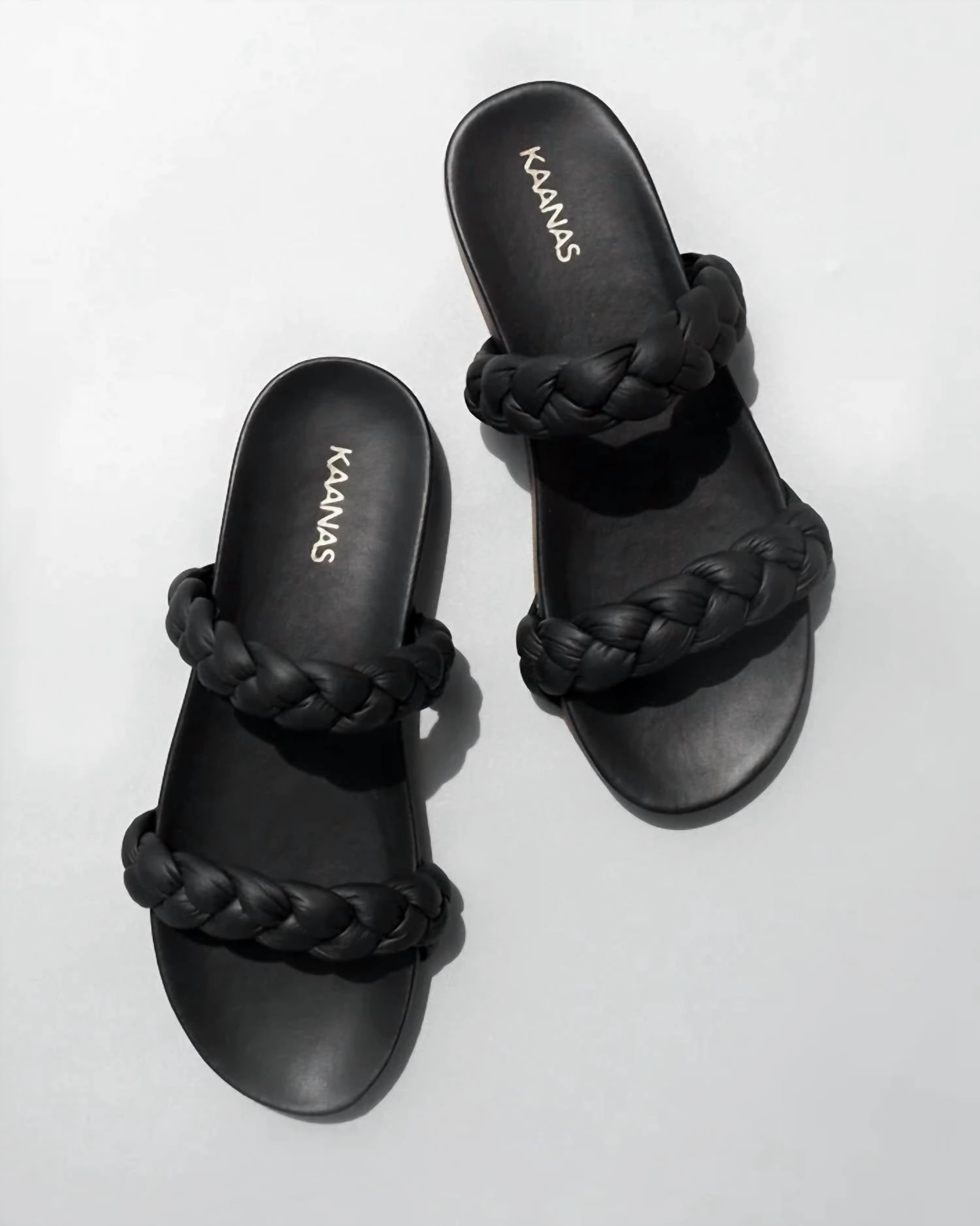 Coco Chunky Braided Pool Slide In Black Suede
