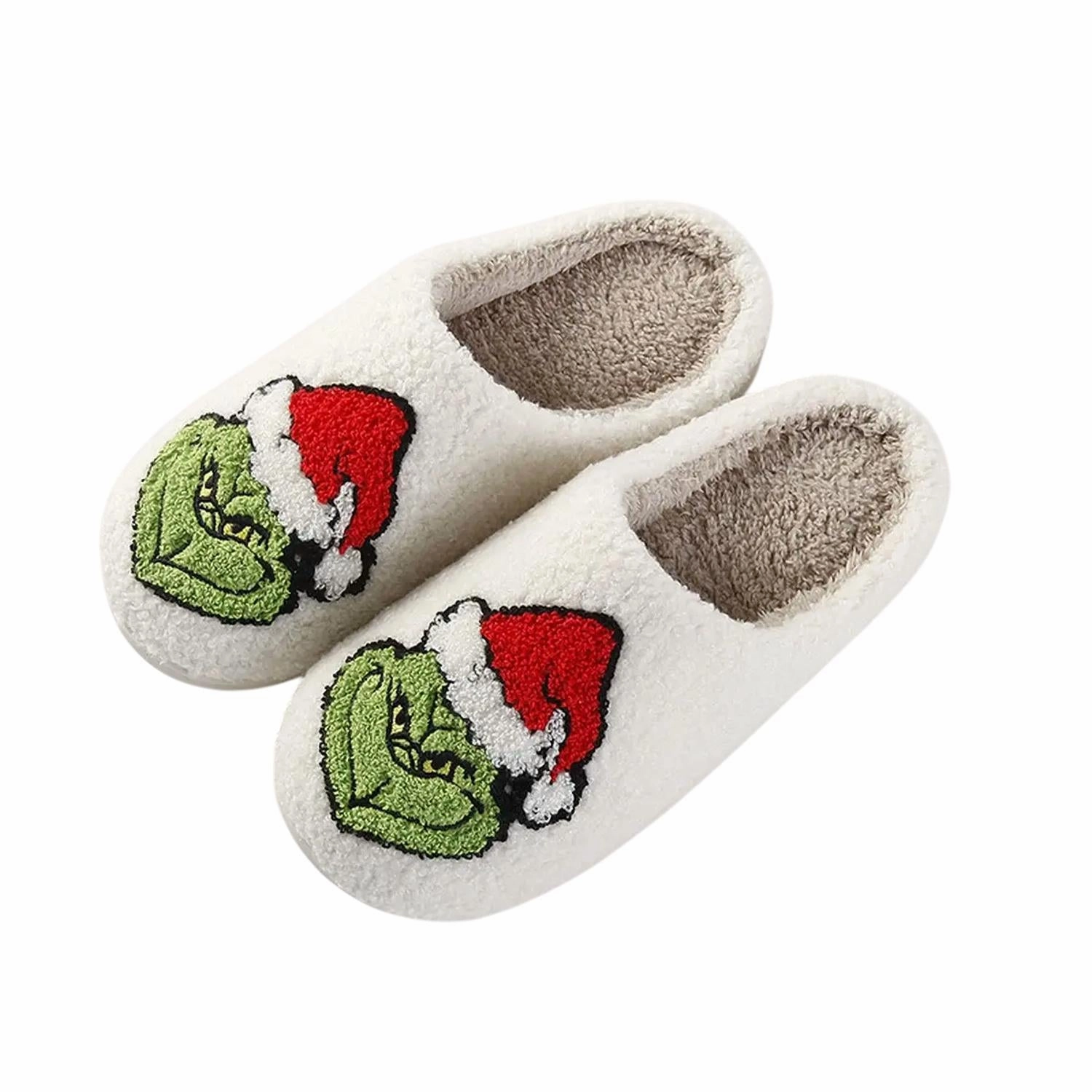 Reliable Construction Instant Wear Footwear Women Jazzercize Grinch Fuzzy Slippers
