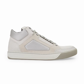 WHITE/CREAM BASKET MID TOP SNEAKERS Minimalist Shoe Design