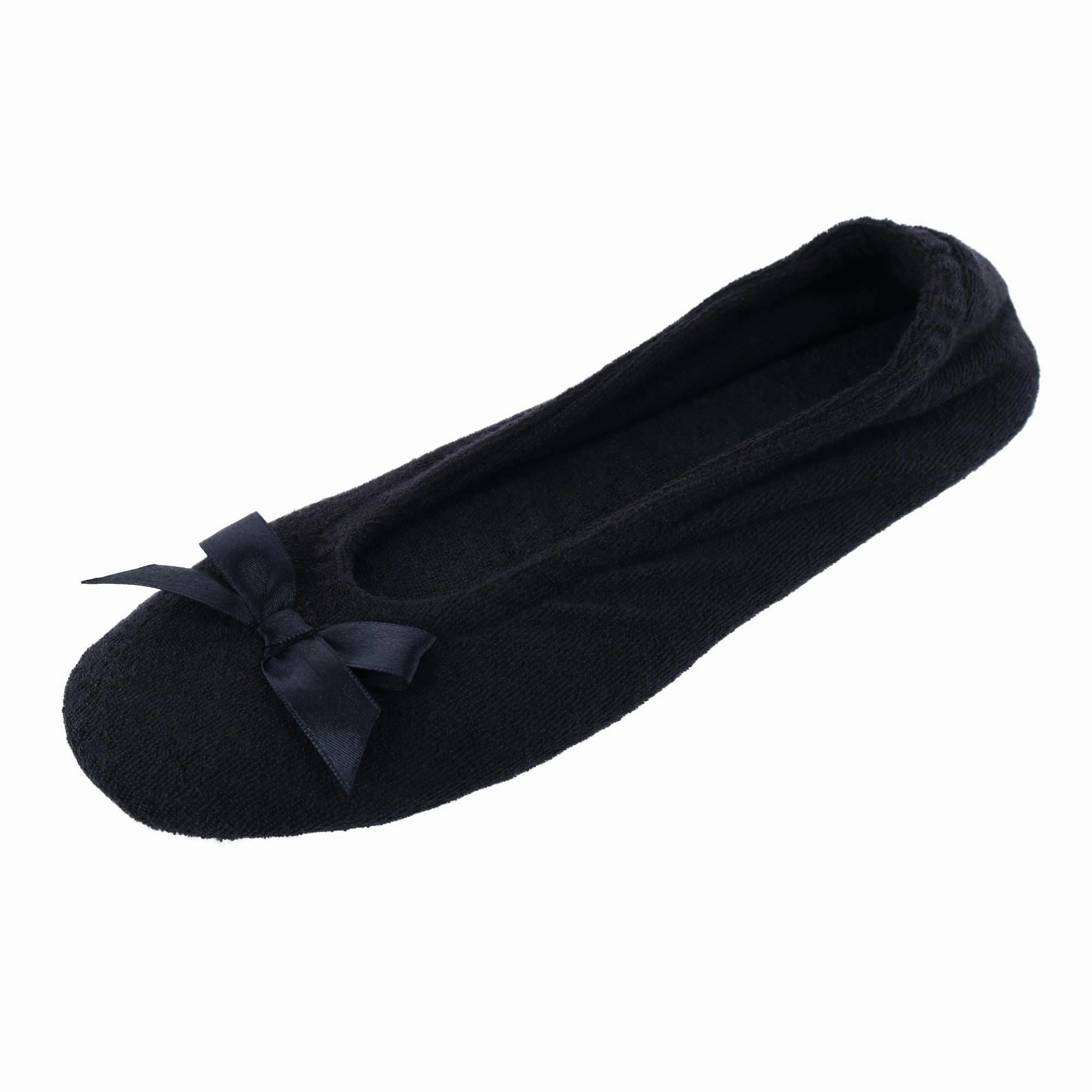 EnhancedGrip Women's Terry Ballerina Slipper House Shoe