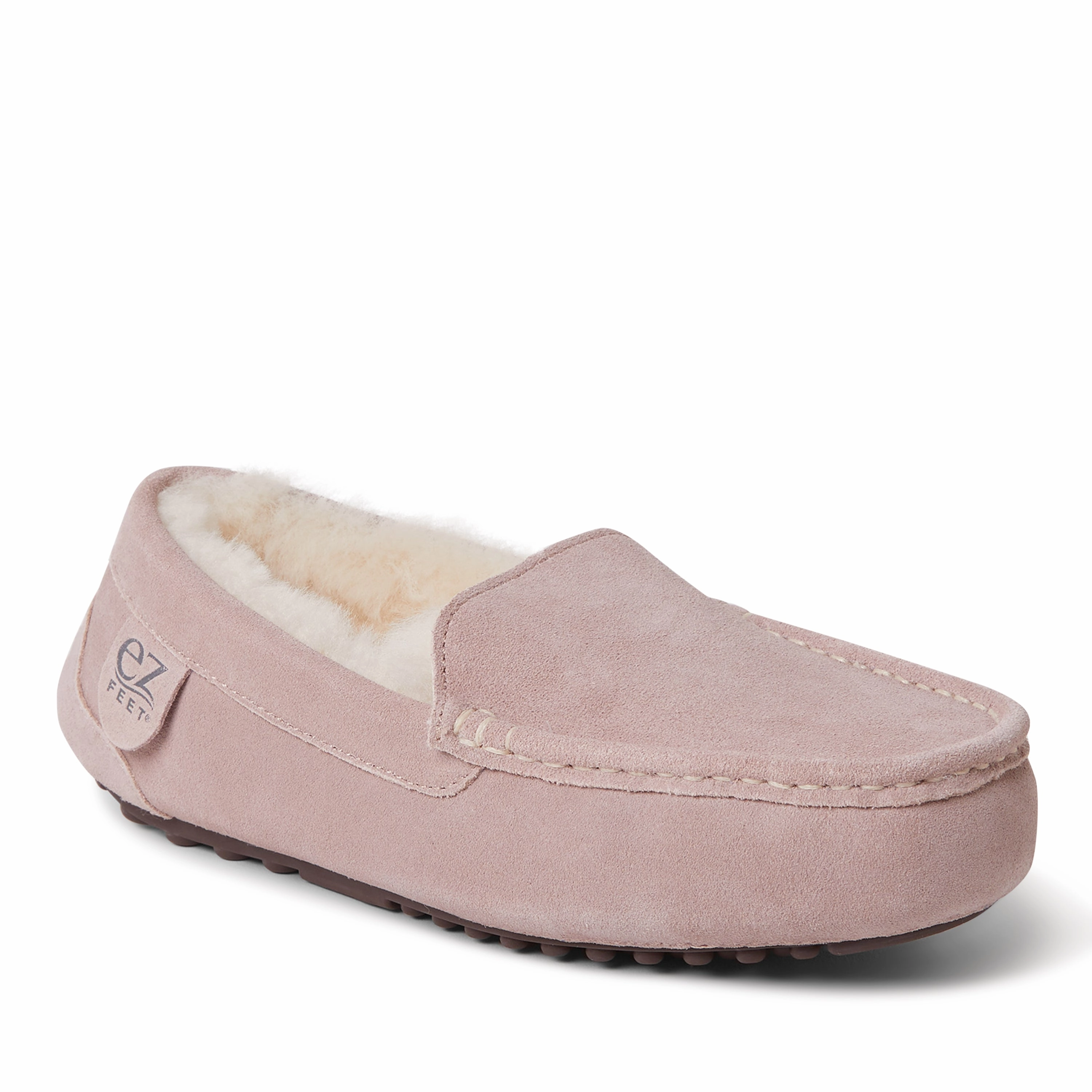 EZ Feet Women's Genuine Suede Moccasin Slipper Reliable Function Shockproof