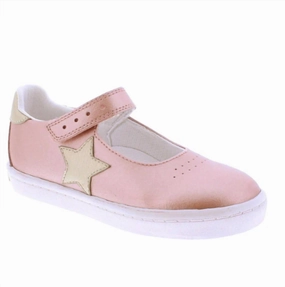 Soft Shade Classic Outfit Girl's Stella Flat Shoes In Rose/gold Leather