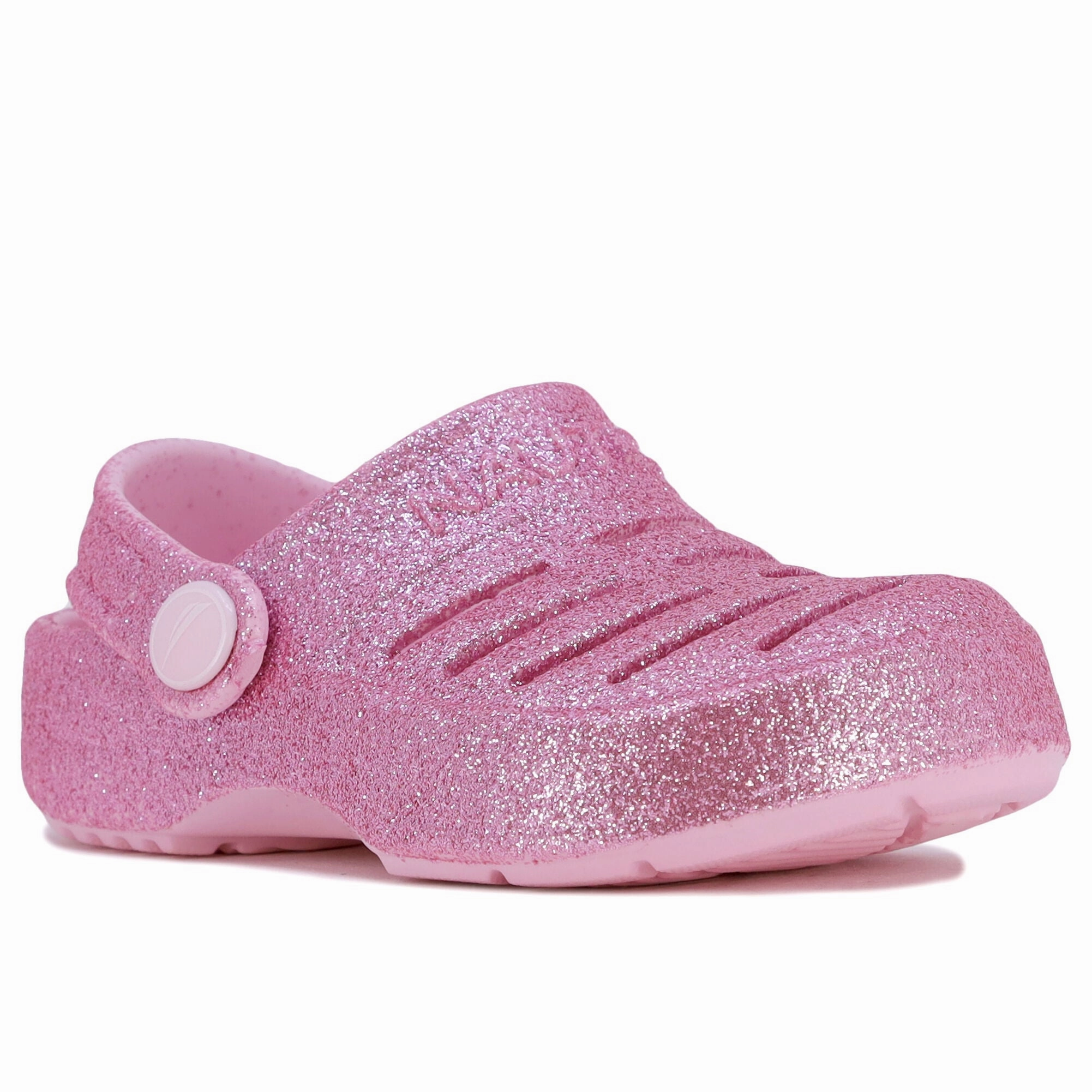 Nautica Girls' Glitter Clog Tension Free Lacing