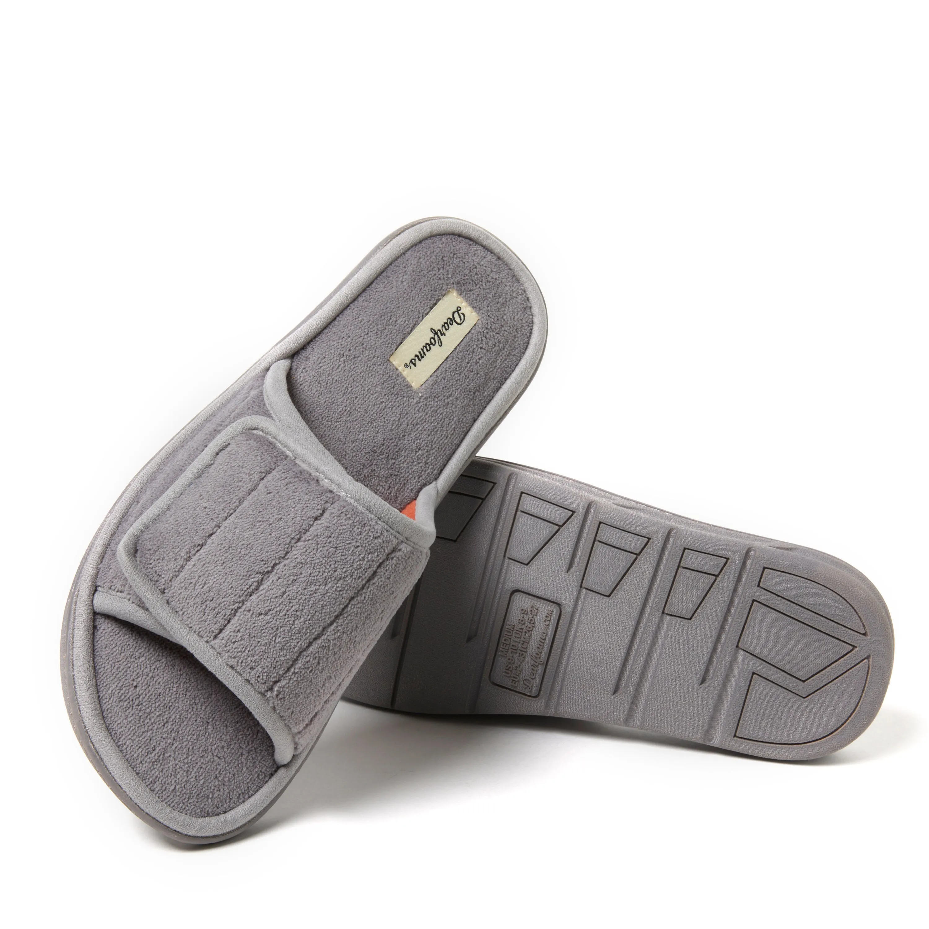 Breathable Flip-flops Dearfoams Men's Collin Terry Adjustable Shower Slide House Slipper