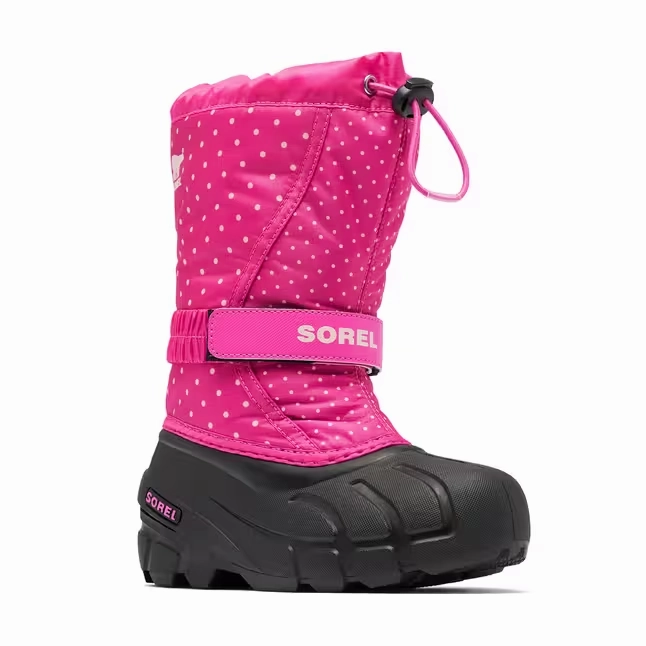 Sorel Flurry Print Kids US 7 Pink Waterproof Insulated Snow Boot NY3503-650 BreathableMesh