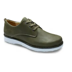 Men's Free Derby Shoes In Loden Green Structured Upper Career Oriented
