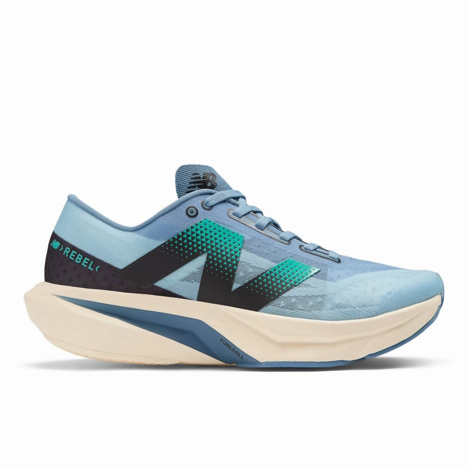 weather - resistant shoes synthetic upper versatility Men's Fuelcell Rebel V4 Shoe In Heron Blue