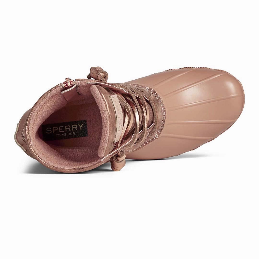 Shock Absorbing Backcountry Camper Sperry - Women's Saltwater Shimmer Metallic Leather Duck Boots (STS87983)