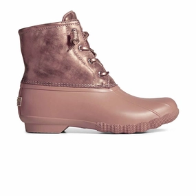 Middle-Aged Man Sperry - Women's Saltwater Shimmer Metallic Leather Duck Boots (STS87983)