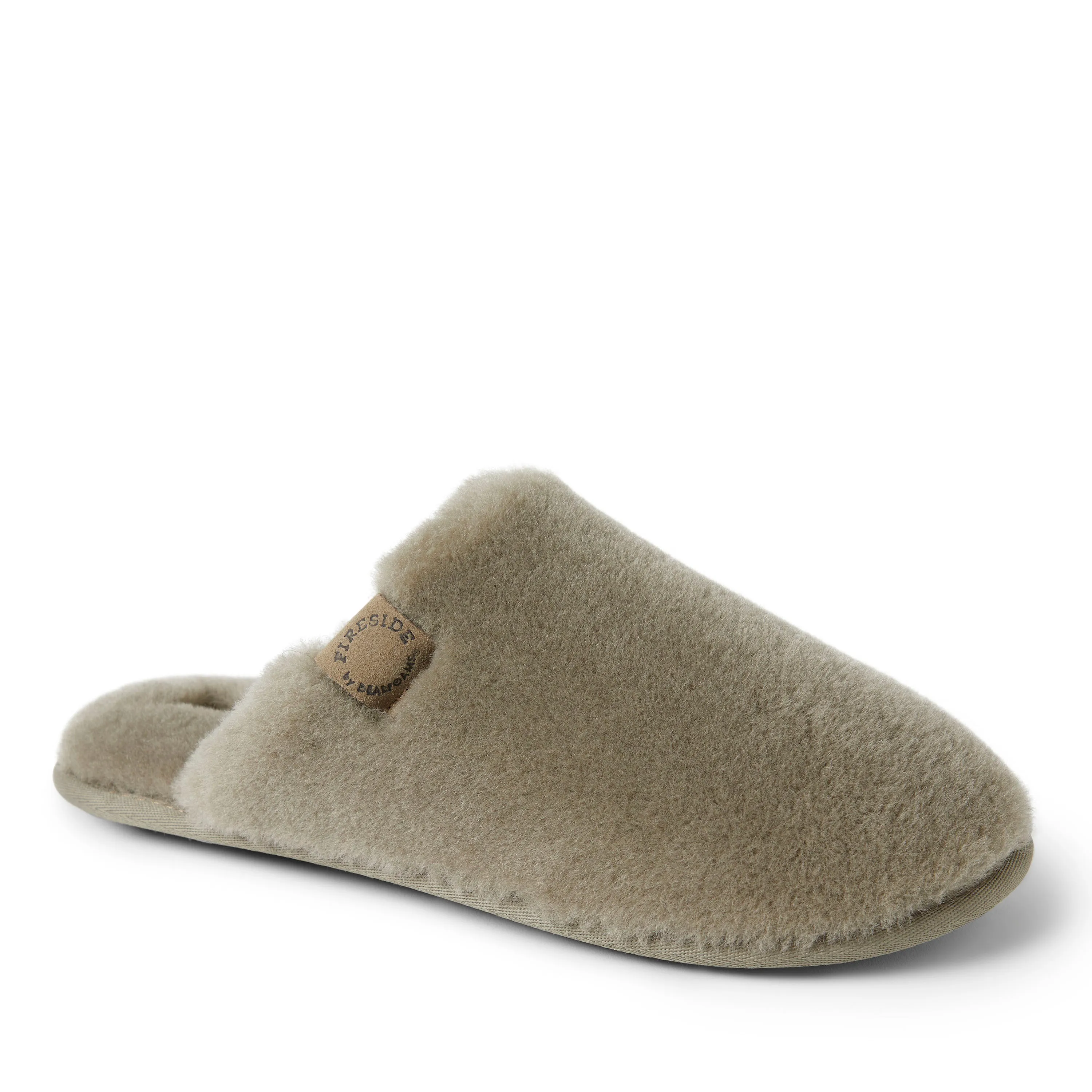 Dearfoams Men's Fireside Broome Genuine Shearling Scuff Travel-ready Footwear Smooth Surface