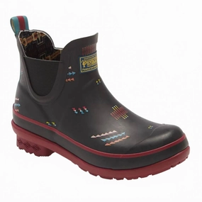 Women's Geo Mix Short Rain Boot In Black Smooth Style Compact Build