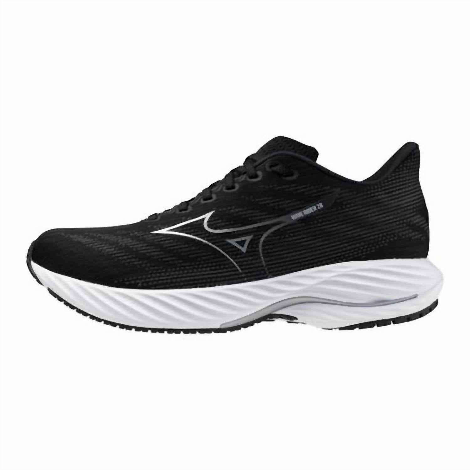 youth running footgear latex insole shoes Men's Wave Rider 28 Shoes In Black/silver