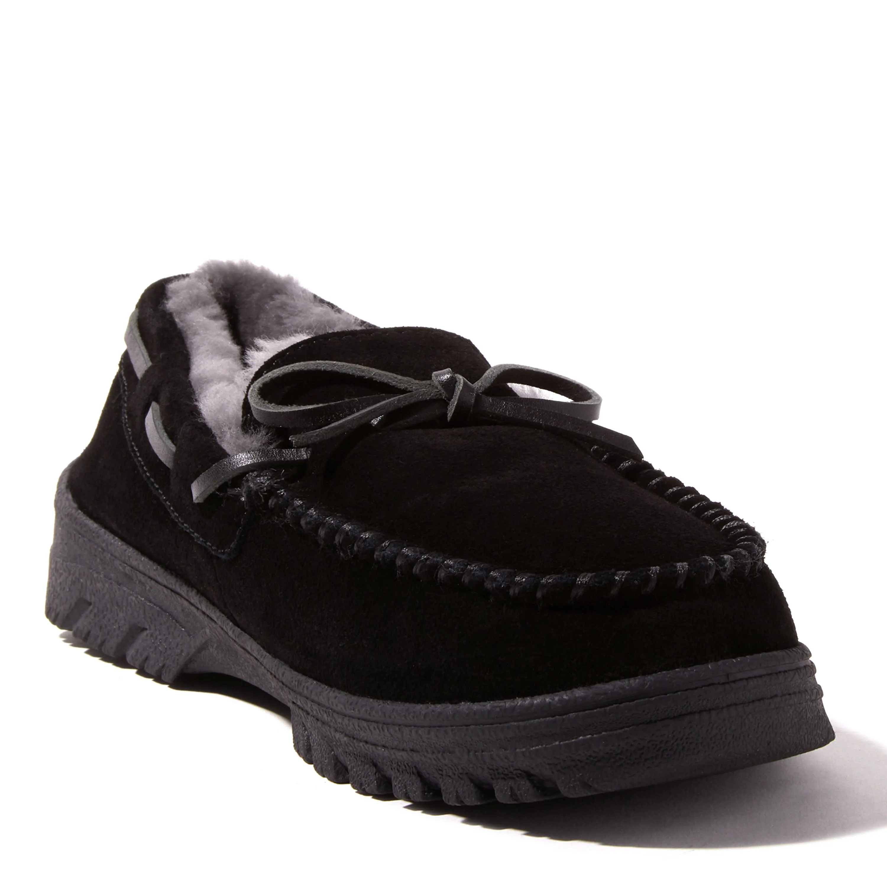 All-Day Sandals Quick Move EZ Feet Men's Genuine Suede and Shearling Wool Moccasin