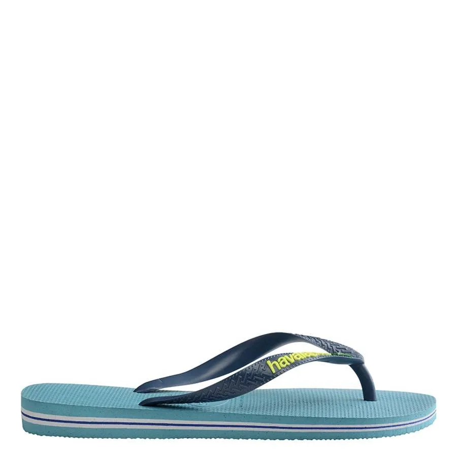 Havaianas Nautical Blue Brasil Logo Flip Flops Unwind Walk