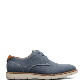 Men's Vibe Canvas Plain Toe Oxford Shoes - Medium Width In Blue Comfortable Business Shoes Matte Finish Business Travel