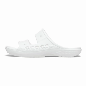 synthetic leather Crocs Unisex Baya Two-Strap Slide Sandals - White