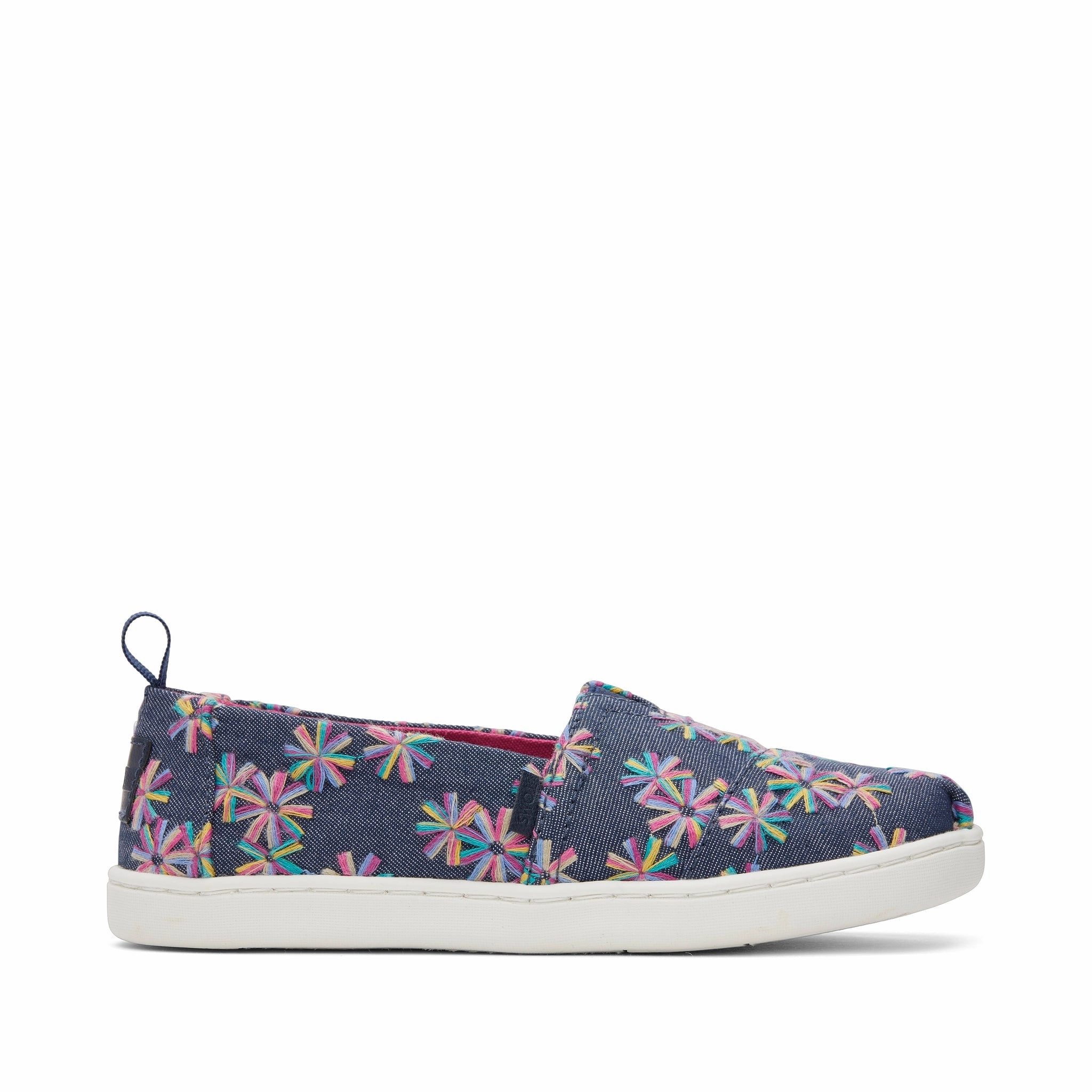 Save Hike Youth Alpargata Navy Embroidered Floral Kids Shoe