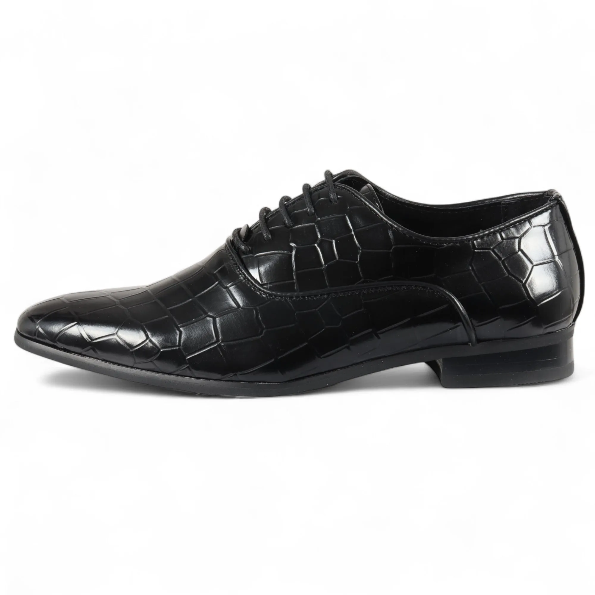 Celebration Oxfords Men's Black Classic Lace-Up Oxford Derby Formal Shoes