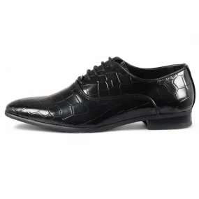 Men's Black Classic Lace-Up Oxford Derby Formal Shoes Timeless Fit