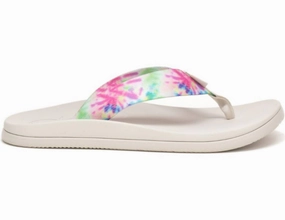 Easy To Slip Women's Chillos Flip Flops In Light Tie Dye