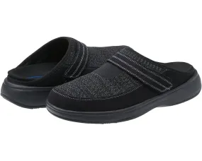 PU Sole Light Slip-on Shoes Orthofeet Hudson Slippers Men's US 12 Black Comfort Adjustable Strap ZPO3686