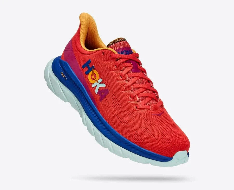 adventure - shoes Hoka One One Mach 4 1113528-FBLN Sneakers Men's   Red Running Shoes EEE833