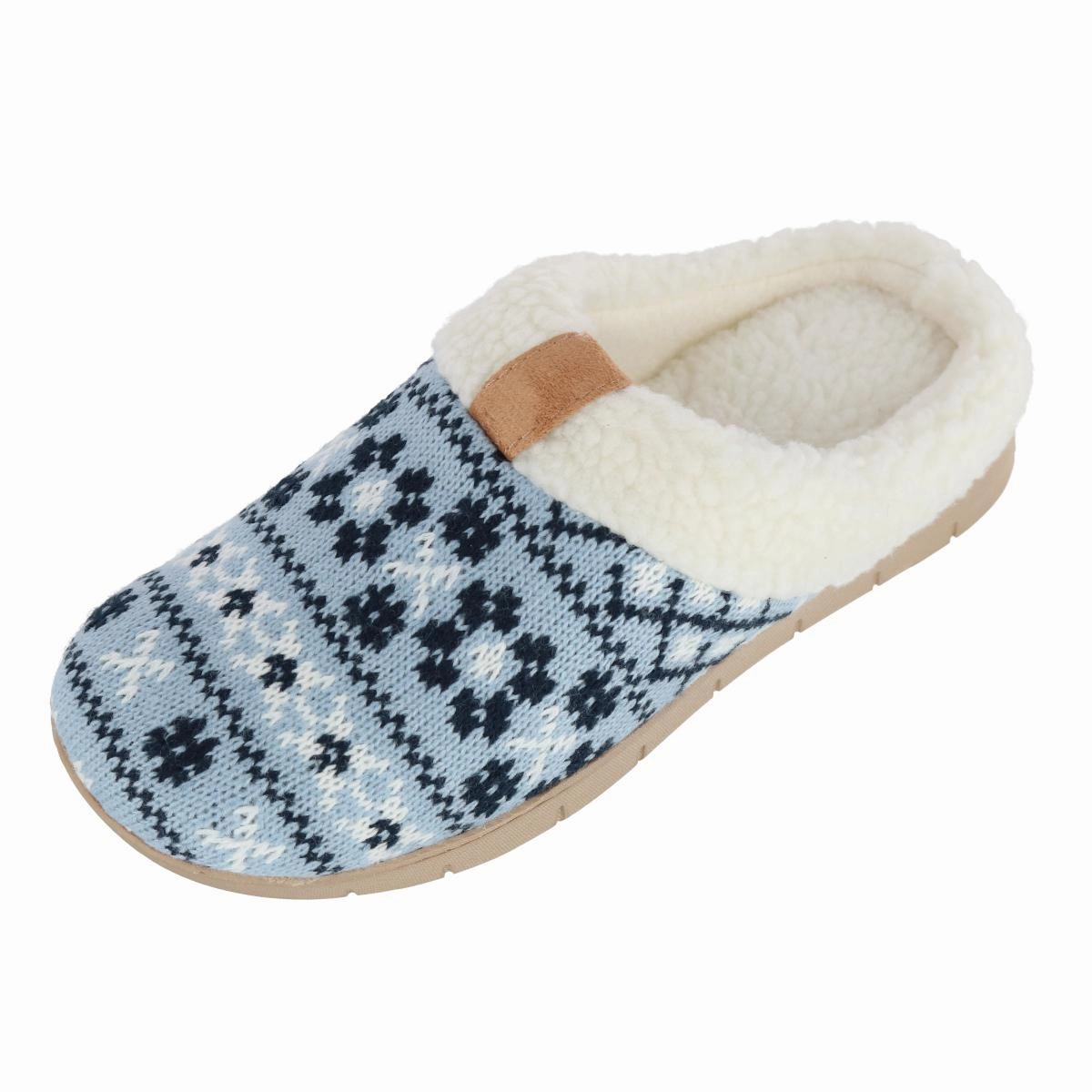 Women's Heritage Fairisle Knit Hoodback Slipper Comfortable Heel Sleek And Comfy