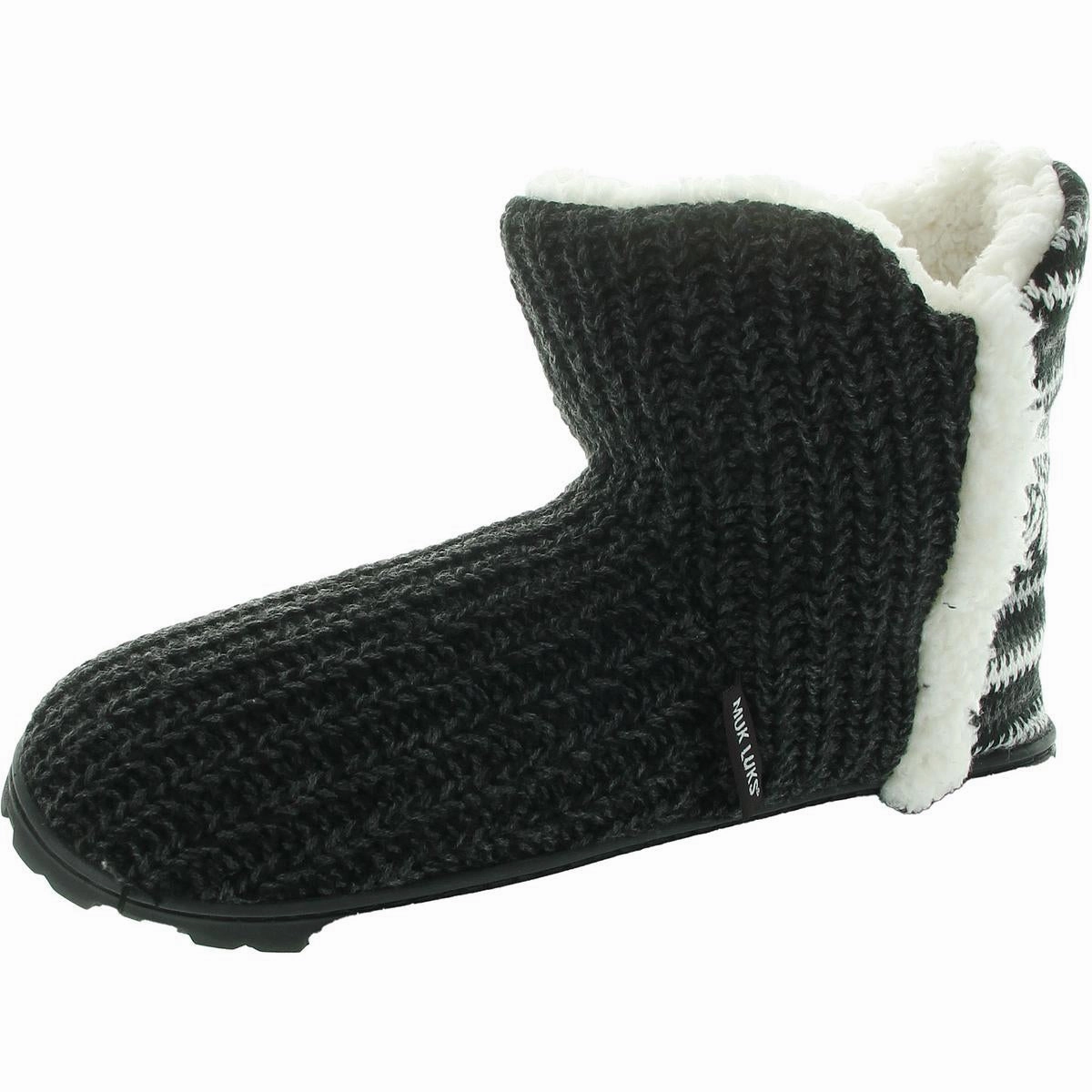 Casual Style Cheyenne  Womens Knit Lined Bootie Slippers